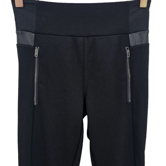 Athleta Womens XS Ponte‎ Lux Faux Leather Zip Leggings - Picture 3 of 15